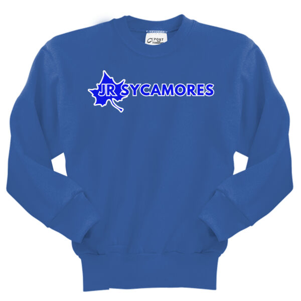Jr. Sycamores Design 1 on a Port & Co. ® - Youth Core Fleece Crewneck Sweatshirt Thumbnail