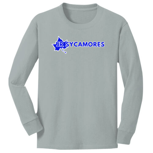 Jr. Sycamores Design 1 on a Port & Co. ®  - Youth Long Sleeve Core Cotton Tee Thumbnail
