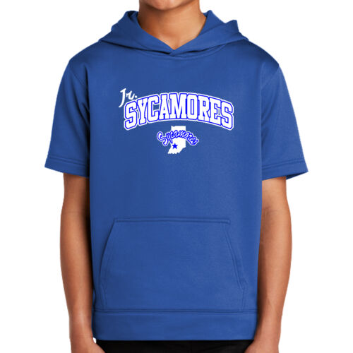 Jr. Sycamores Design 2 on a Sport-Tek ® - Youth Sport Wick ® Fleece Short Sleeve Hooded Pullover Thumbnail