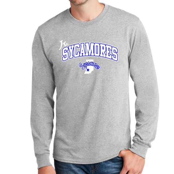 Jr. Sycamores Design 2 on a Port & Co. ® - Long Sleeve Core Cotton Tee Thumbnail