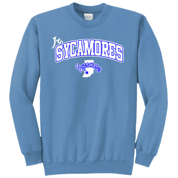 Jr. Sycamores Design 2 on a Port & Co. ® - Core Fleece Crewneck Sweatshirt Thumbnail