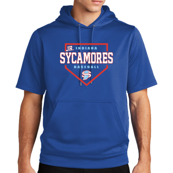 Jr. Sycamores Design 3 on a Sport-Tek ® - Sport Wick ® Fleece Short Sleeve Hooded Pullover Thumbnail