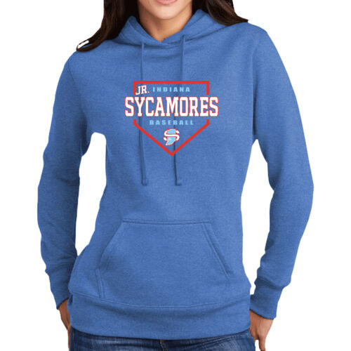 Jr. Sycamores Design 3 on a Port & Co ® - Women's Core Fleece Pullover Hooded Sweatshirt Thumbnail