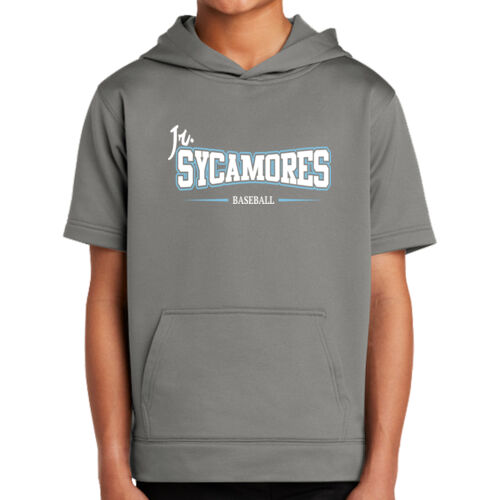 Jr. Sycamores Design 4 on a Sport-Tek ® - Youth Sport Wick ® Fleece Short Sleeve Hooded Pullover Thumbnail