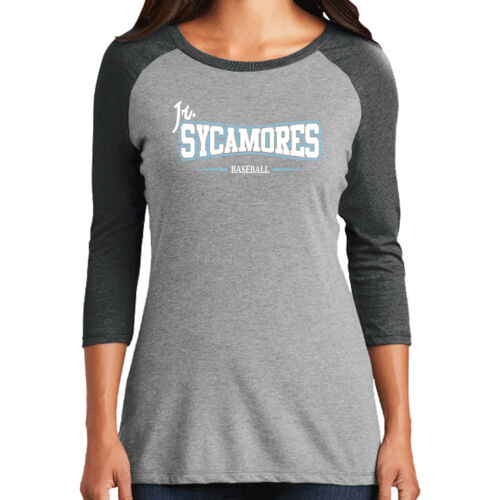 Jr. Sycamores Design 4 on a District ® - Women's Perfect Tri ® 3/4 Sleeve Raglan Thumbnail