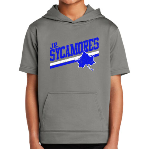 Jr. Sycamores Design 5 on a Sport-Tek ® - Youth Sport Wick ® Fleece Short Sleeve Hooded Pullover Thumbnail