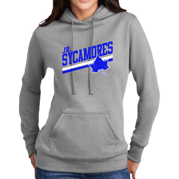 Jr. Sycamores Design 5 on a Port & Co ® - Women's Core Fleece Pullover Hooded Sweatshirt Thumbnail